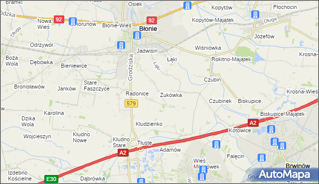 mapa Żukówka, Żukówka na mapie Targeo