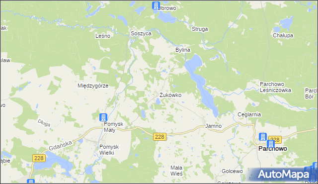 mapa Żukówko, Żukówko na mapie Targeo