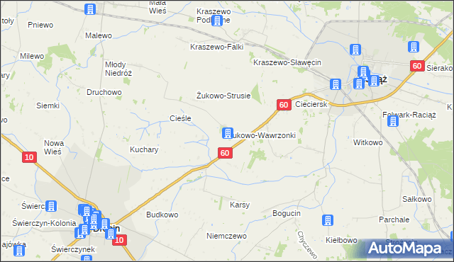 mapa Żukowo-Wawrzonki, Żukowo-Wawrzonki na mapie Targeo