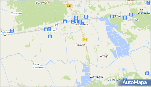 mapa Żuławka gmina Wyrzysk, Żuławka gmina Wyrzysk na mapie Targeo