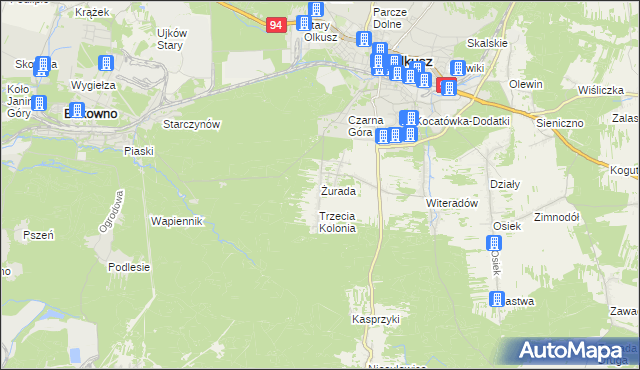 mapa Żurada, Żurada na mapie Targeo