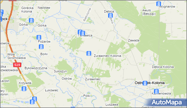 mapa Żurawiniec-Kolonia, Żurawiniec-Kolonia na mapie Targeo