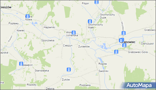 mapa Żurawlów, Żurawlów na mapie Targeo