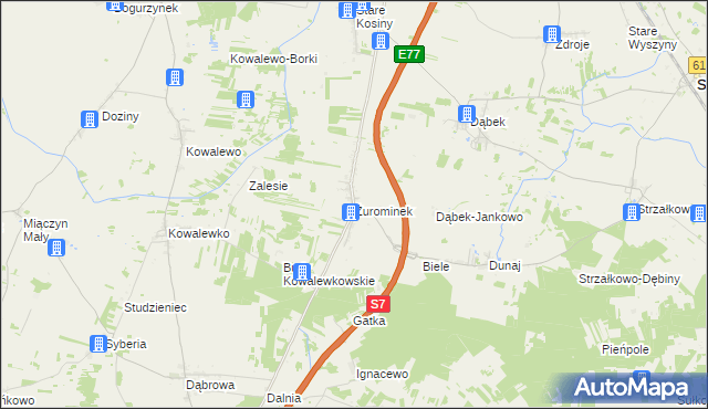 mapa Żurominek, Żurominek na mapie Targeo