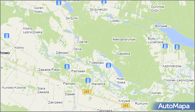 mapa Zuzinów, Zuzinów na mapie Targeo