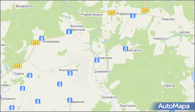 mapa Zwartowo gmina Choczewo, Zwartowo gmina Choczewo na mapie Targeo