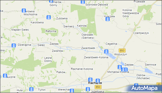 mapa Zwiartówek, Zwiartówek na mapie Targeo