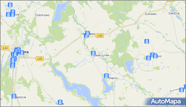 mapa Zwierzynek gmina Węgorzyno, Zwierzynek gmina Węgorzyno na mapie Targeo