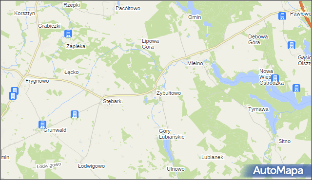 mapa Zybułtowo, Zybułtowo na mapie Targeo