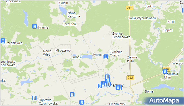 mapa Żychce, Żychce na mapie Targeo