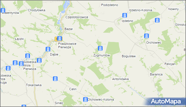 mapa Zygmuntów gmina Rybczewice, Zygmuntów gmina Rybczewice na mapie Targeo