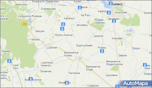 mapa Zygmuntówek gmina Kłodawa, Zygmuntówek gmina Kłodawa na mapie Targeo