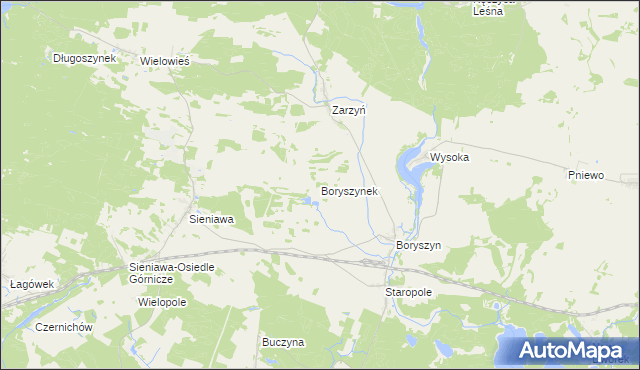 mapa Boryszynek, Boryszynek na mapie Targeo