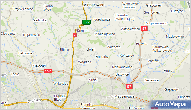 mapa Bosutów, Bosutów na mapie Targeo