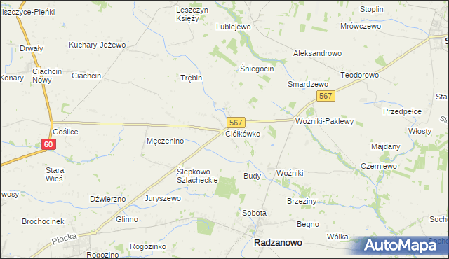 mapa Ciółkówko, Ciółkówko na mapie Targeo