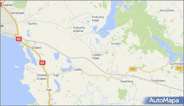 mapa Upałty Małe, Upałty Małe na mapie Targeo