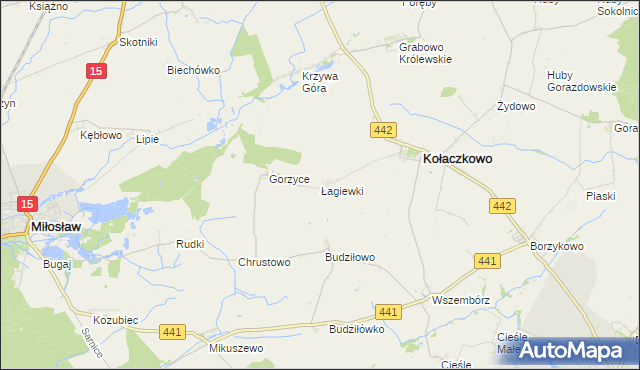 mapa Łagiewki, Łagiewki na mapie Targeo