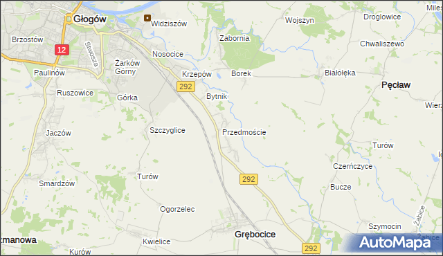 mapa Przedmoście gmina Głogów, Przedmoście gmina Głogów na mapie Targeo