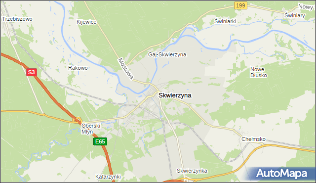 mapa Skwierzyna, Skwierzyna na mapie Targeo