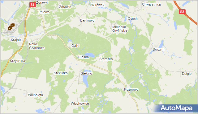 mapa Śremsko, Śremsko na mapie Targeo