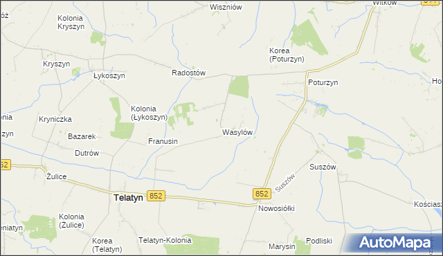 mapa Wasylów gmina Telatyn, Wasylów gmina Telatyn na mapie Targeo