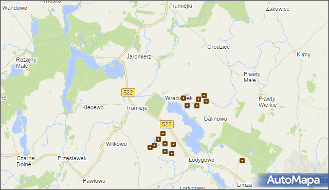 mapa Wracławek, Wracławek na mapie Targeo