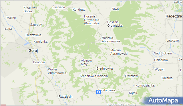 mapa Albinów Duży, Albinów Duży na mapie Targeo