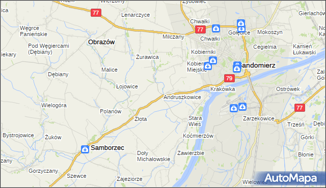 mapa Andruszkowice, Andruszkowice na mapie Targeo
