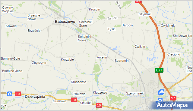 mapa Arcelin, Arcelin na mapie Targeo