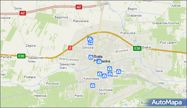 mapa Białej Podlaskiej, Biała Podlaska na mapie Targeo