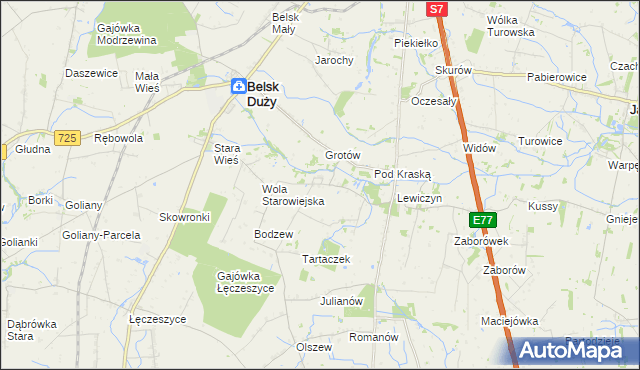 mapa Boruty gmina Belsk Duży, Boruty gmina Belsk Duży na mapie Targeo