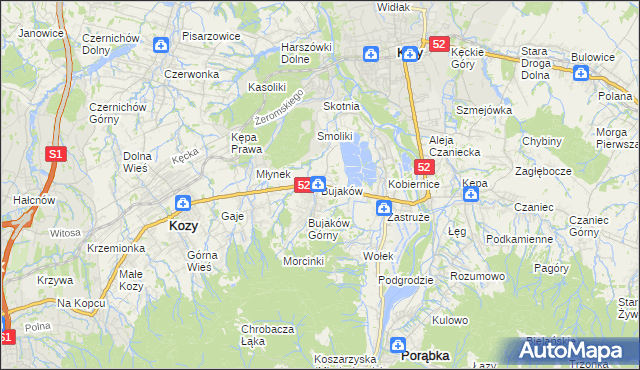 mapa Bujaków, Bujaków na mapie Targeo