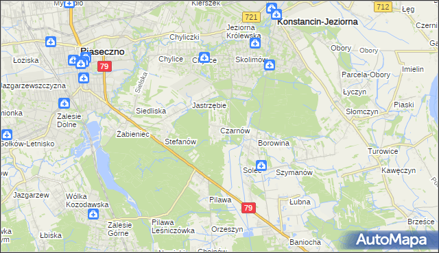 mapa Czarnów gmina Konstancin-Jeziorna, Czarnów gmina Konstancin-Jeziorna na mapie Targeo