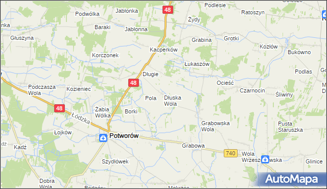 mapa Dłuska Wola, Dłuska Wola na mapie Targeo