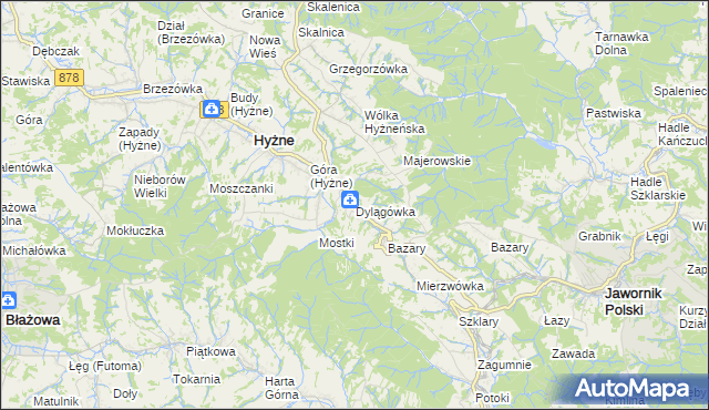 mapa Dylągówka, Dylągówka na mapie Targeo