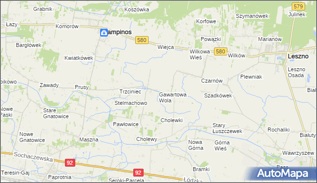 mapa Gawartowa Wola, Gawartowa Wola na mapie Targeo