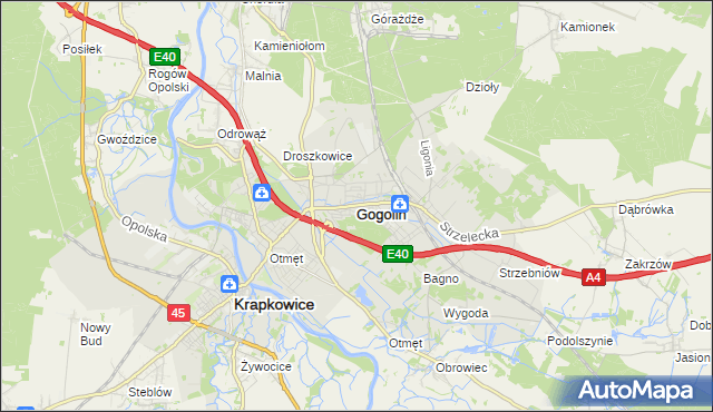 mapa Gogolin powiat krapkowicki, Gogolin powiat krapkowicki na mapie Targeo