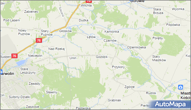 mapa Goździk, Goździk na mapie Targeo