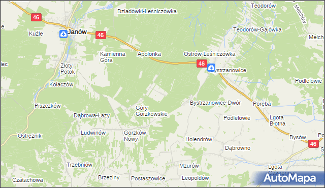 mapa Hucisko gmina Janów, Hucisko gmina Janów na mapie Targeo