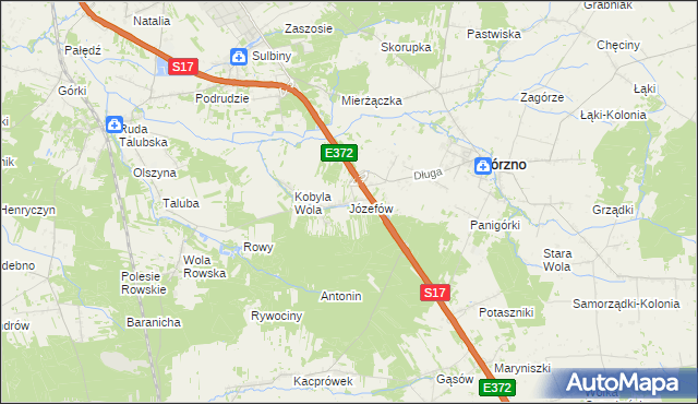 mapa Józefów gmina Górzno, Józefów gmina Górzno na mapie Targeo