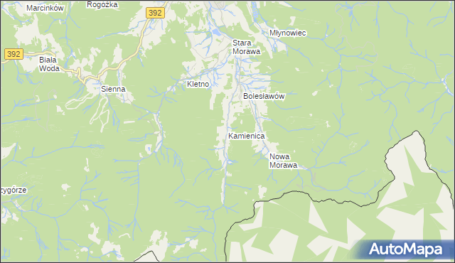 mapa Kamienica gmina Stronie Śląskie, Kamienica gmina Stronie Śląskie na mapie Targeo