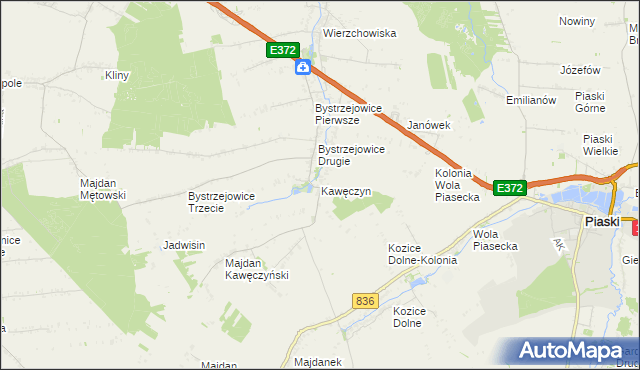 mapa Kawęczyn gmina Piaski, Kawęczyn gmina Piaski na mapie Targeo