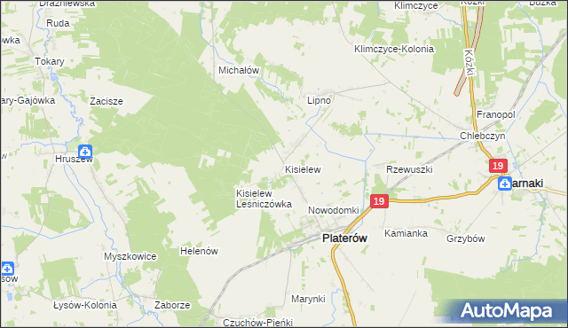 mapa Kisielew, Kisielew na mapie Targeo