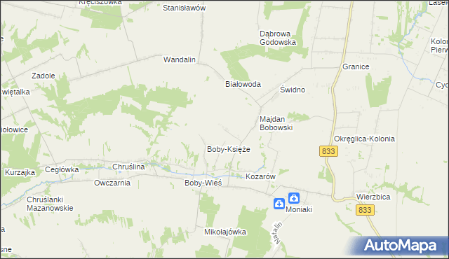 mapa Konradów gmina Urzędów, Konradów gmina Urzędów na mapie Targeo