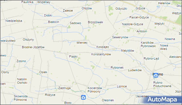 mapa Konstantynów gmina Kocierzew Południowy, Konstantynów gmina Kocierzew Południowy na mapie Targeo