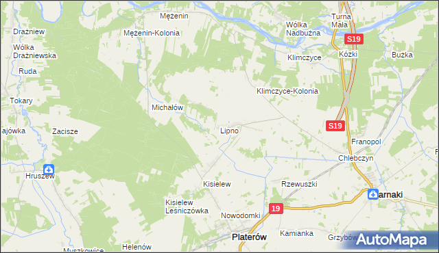 mapa Lipno gmina Platerów, Lipno gmina Platerów na mapie Targeo