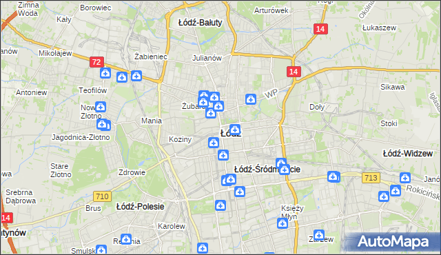 mapa Łodzi, Łódź na mapie Targeo