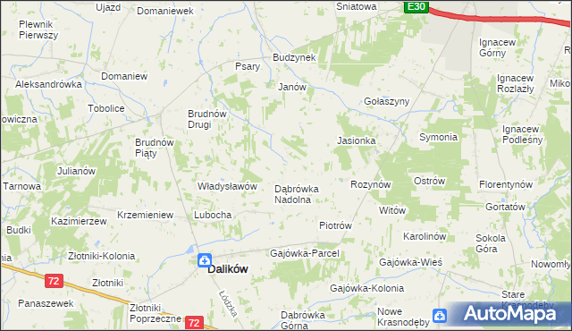 mapa Marcinów gmina Dalików, Marcinów gmina Dalików na mapie Targeo