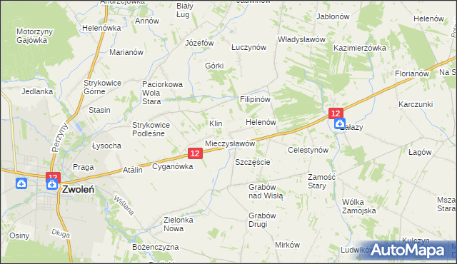 mapa Michalin gmina Zwoleń, Michalin gmina Zwoleń na mapie Targeo