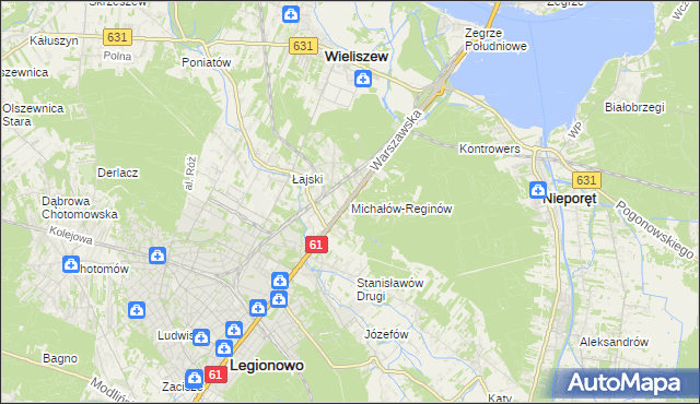 mapa Michałów-Reginów, Michałów-Reginów na mapie Targeo